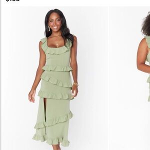 Show Me Your MuMu Sage Green Ruffle Dress